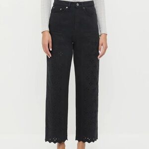 Loeffler Randall Black High Rise Eyelet Jeans